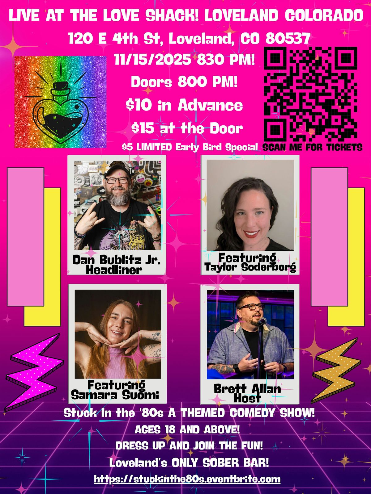 The Love Shack Loveland: Stuck in The 80's Themed Comedy Showcase
