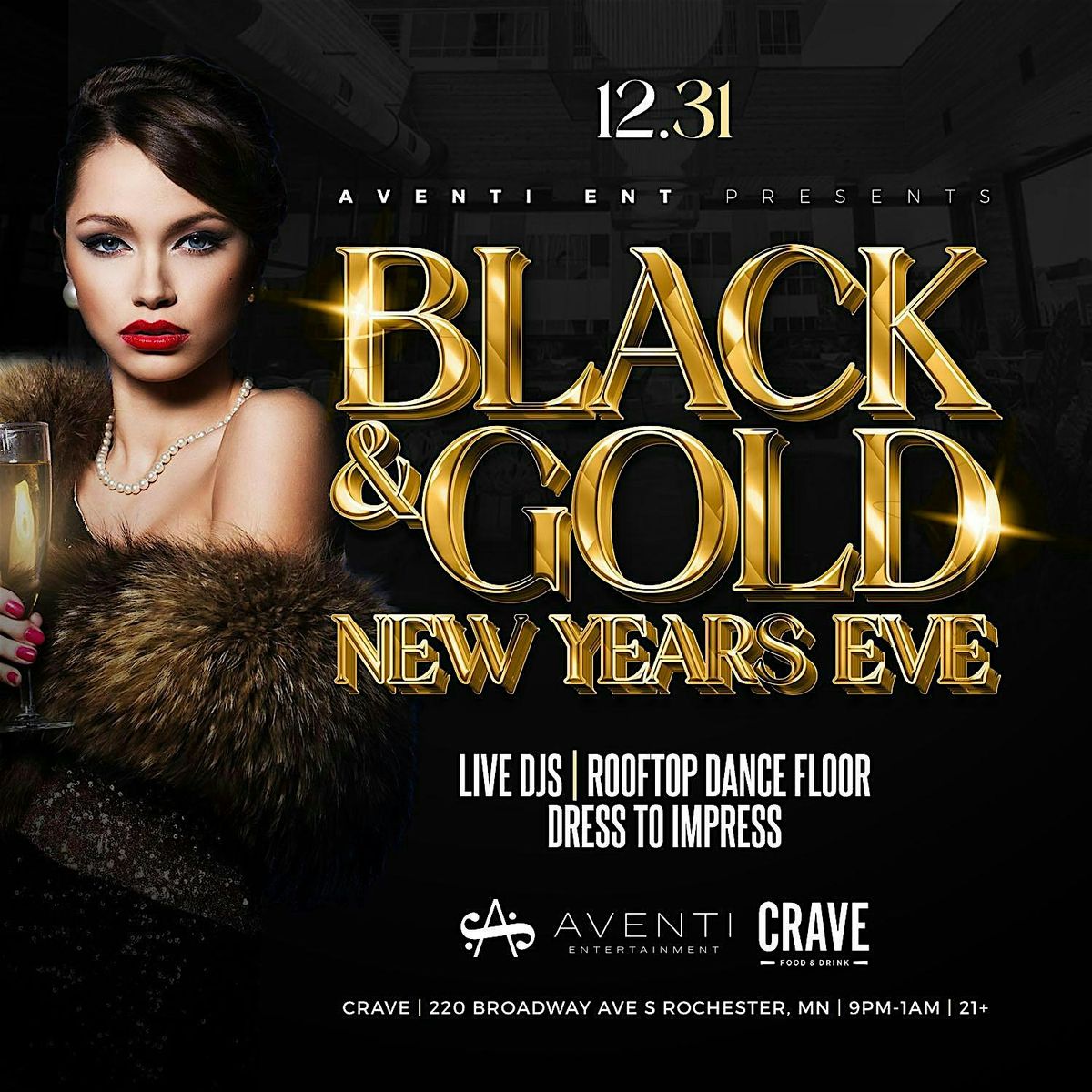 Crave Black & Gold NYE Party