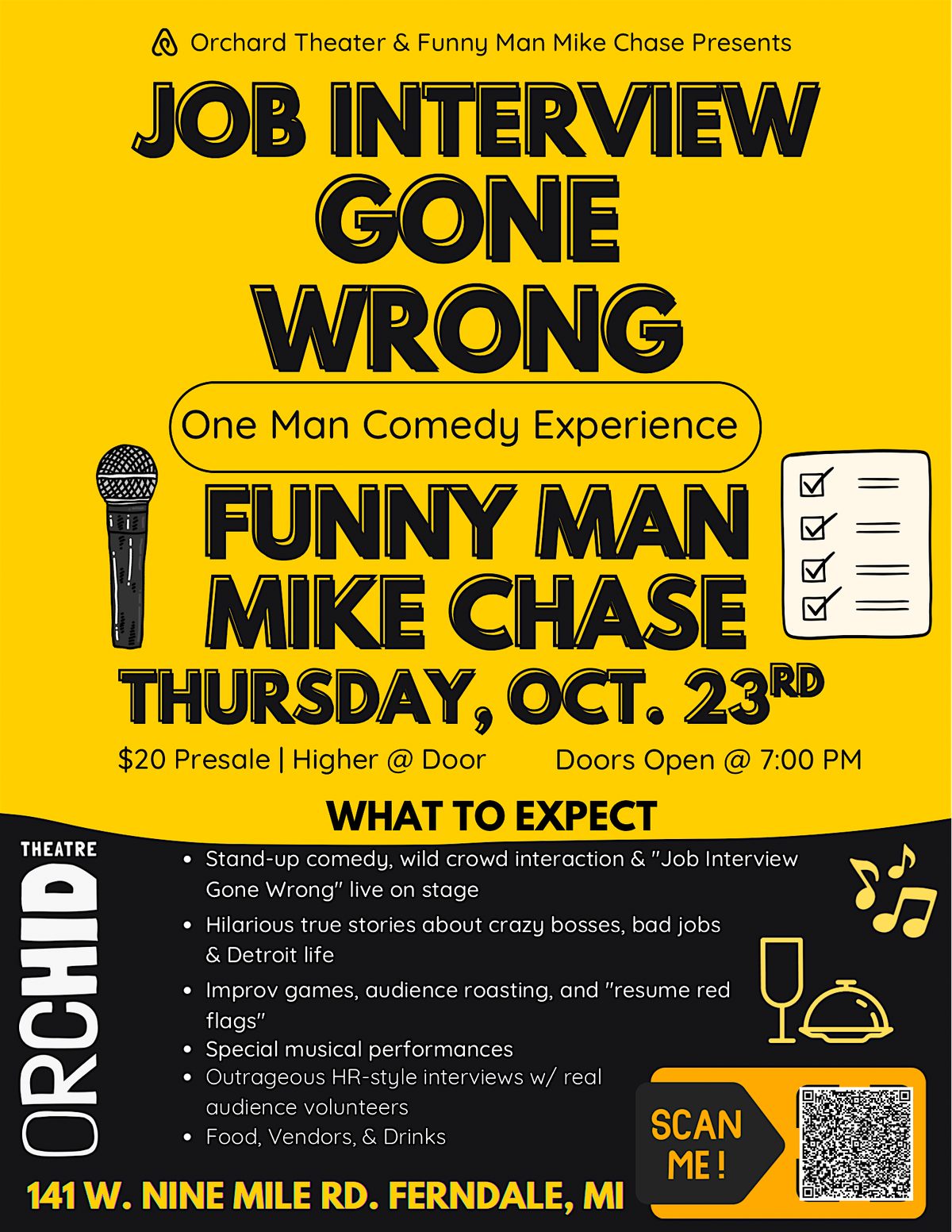 Job Interview Gone Wrong: Comedy, Music & Food w\/ Funny Man Mike Chase