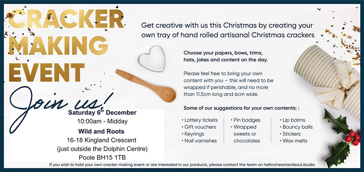 Christmas Cracker Making at Wild and Roots, Poole (Saturday AM)