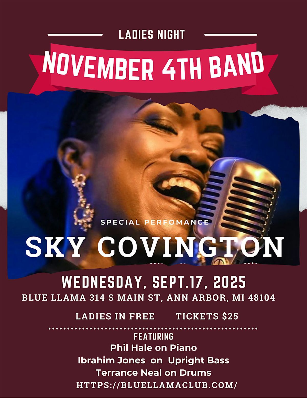 Sky Covington Performs Live with November 4th at The Blue LLama