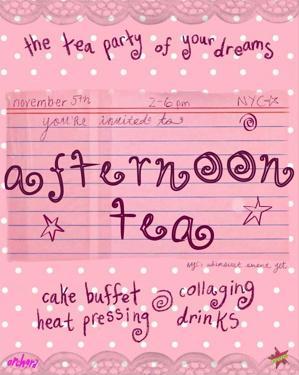 Afternoon Tea: hosted by Orchard and DWG