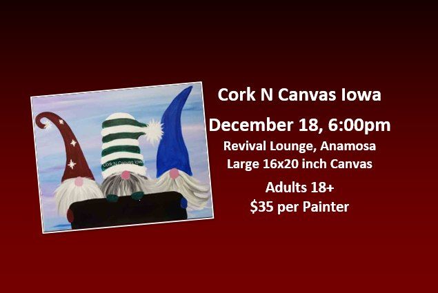 Revival Lounge - Gnome with Sign- Cork N Canvas Iowa