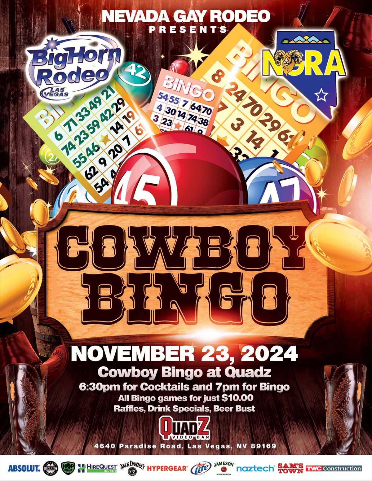 CowBoy Bingo at Quadz