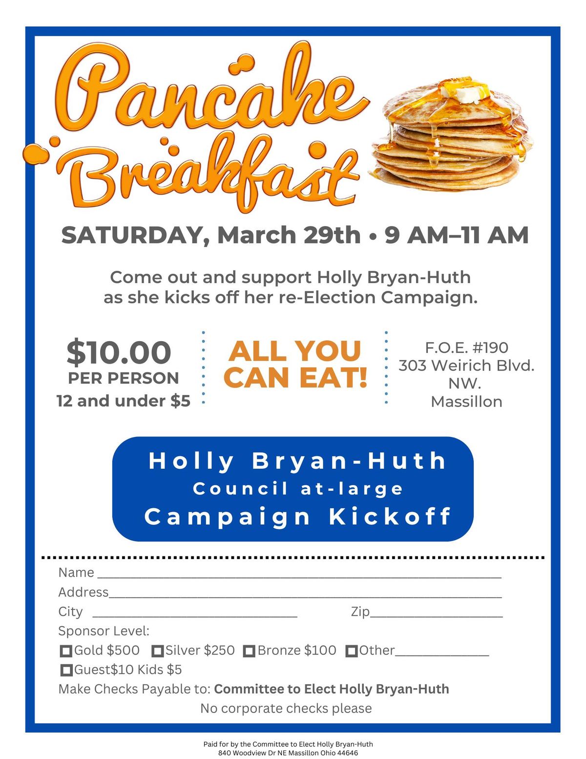 Pancake Breakfast Campaign Kick-off