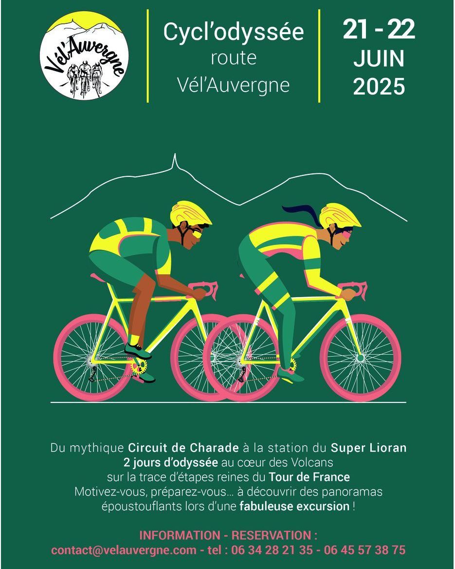 Cycl\u2019odyss\u00e9e route V\u00e9l\u2019Auvergne