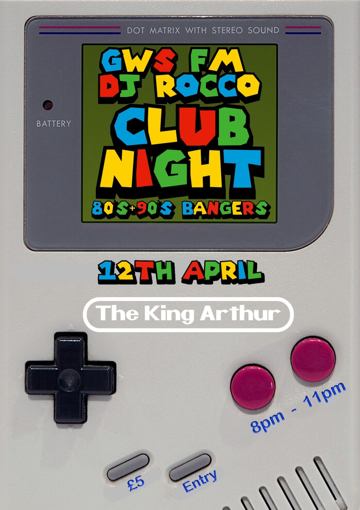 80's -90's Club Night featuring GWS DJ Rocco