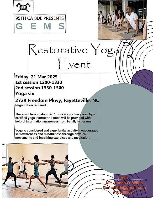 95th CA BDE Restorative Yoga GEMS Event