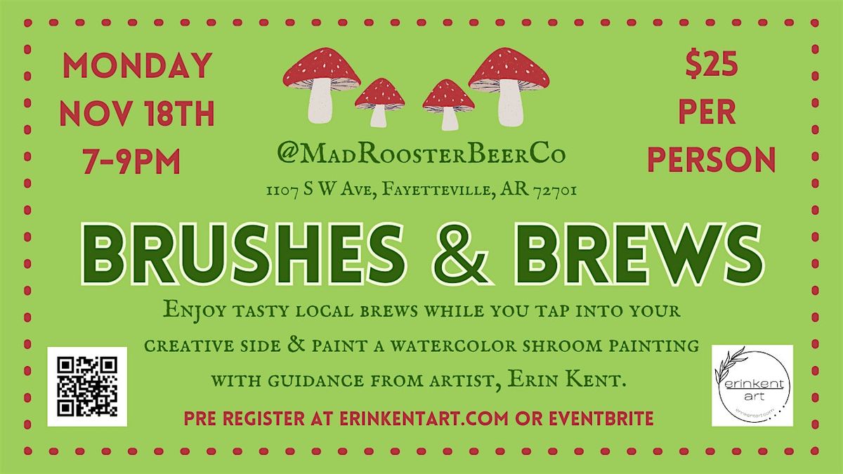 Brushes & Brews Watercolor Mushrooms!