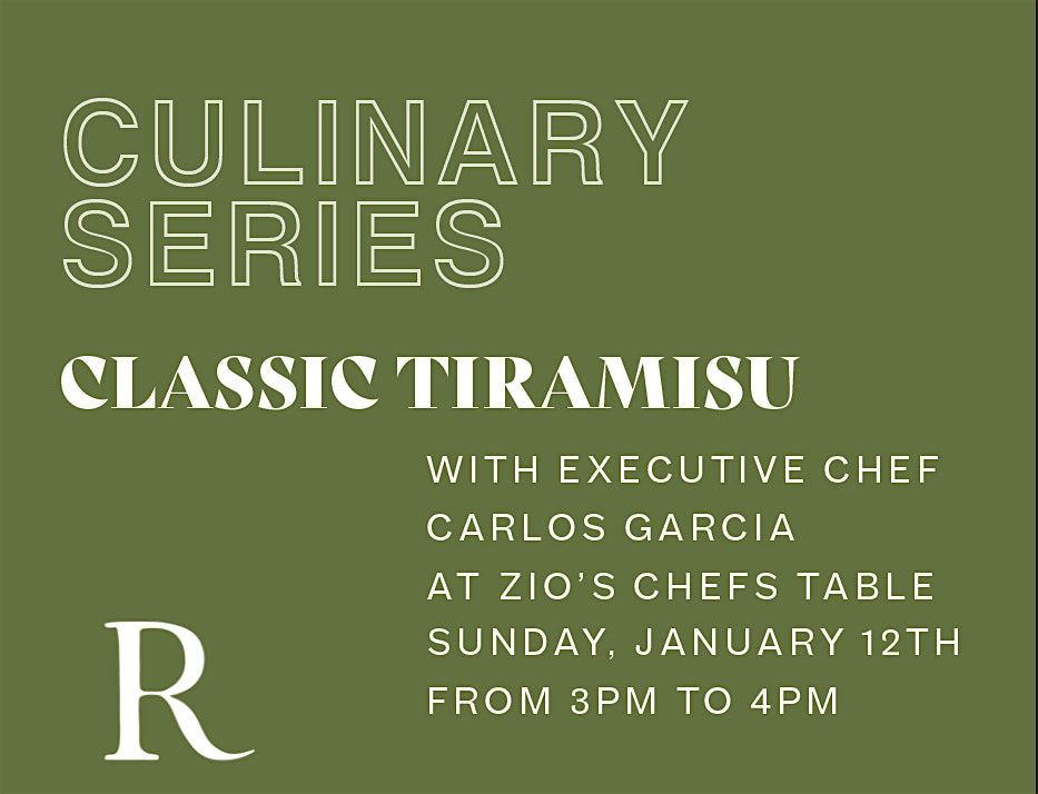 Culinary Series: Classic Tiramisu