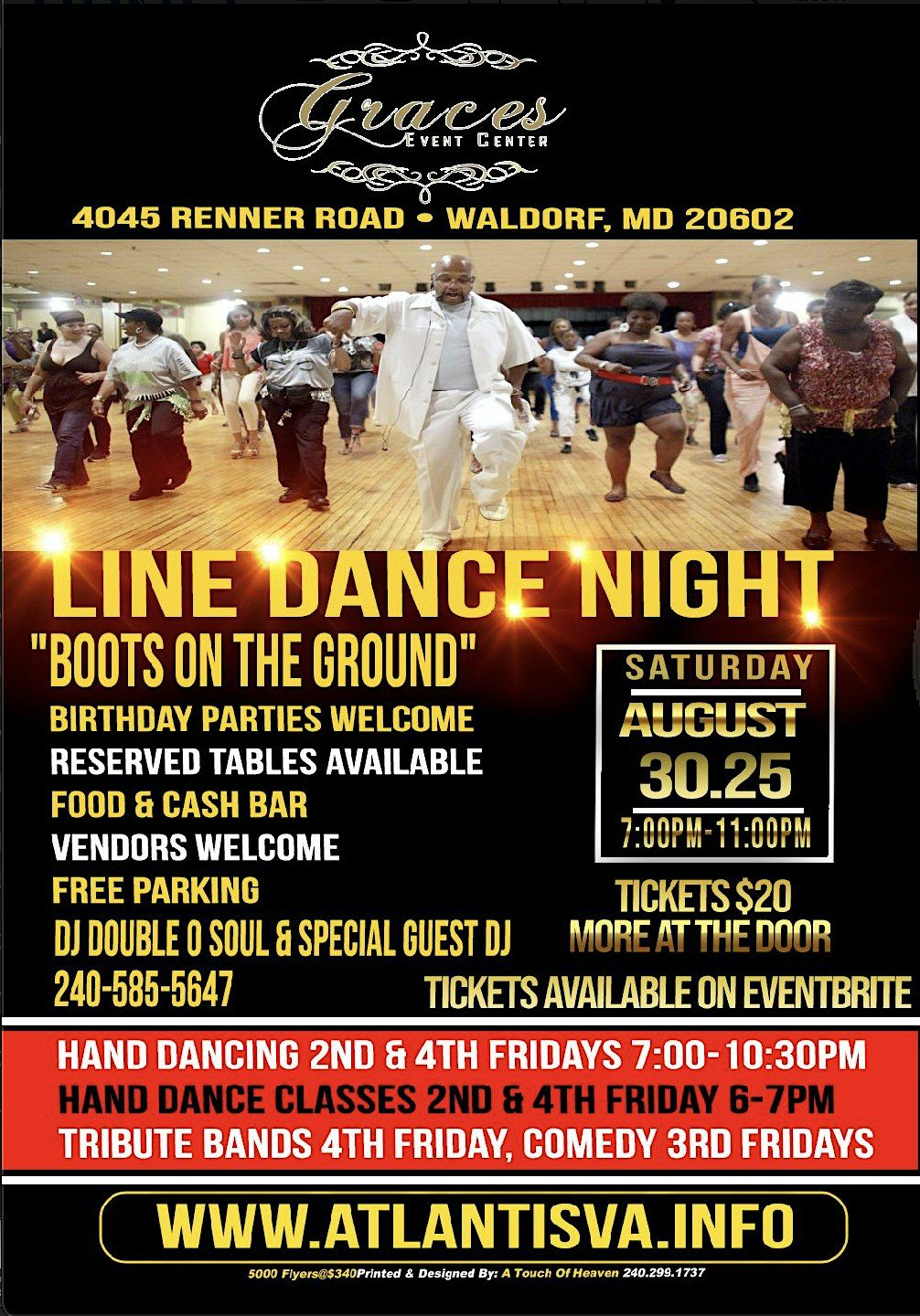 "Boots on the Ground Line Dance Night, Sat. Aug. 30