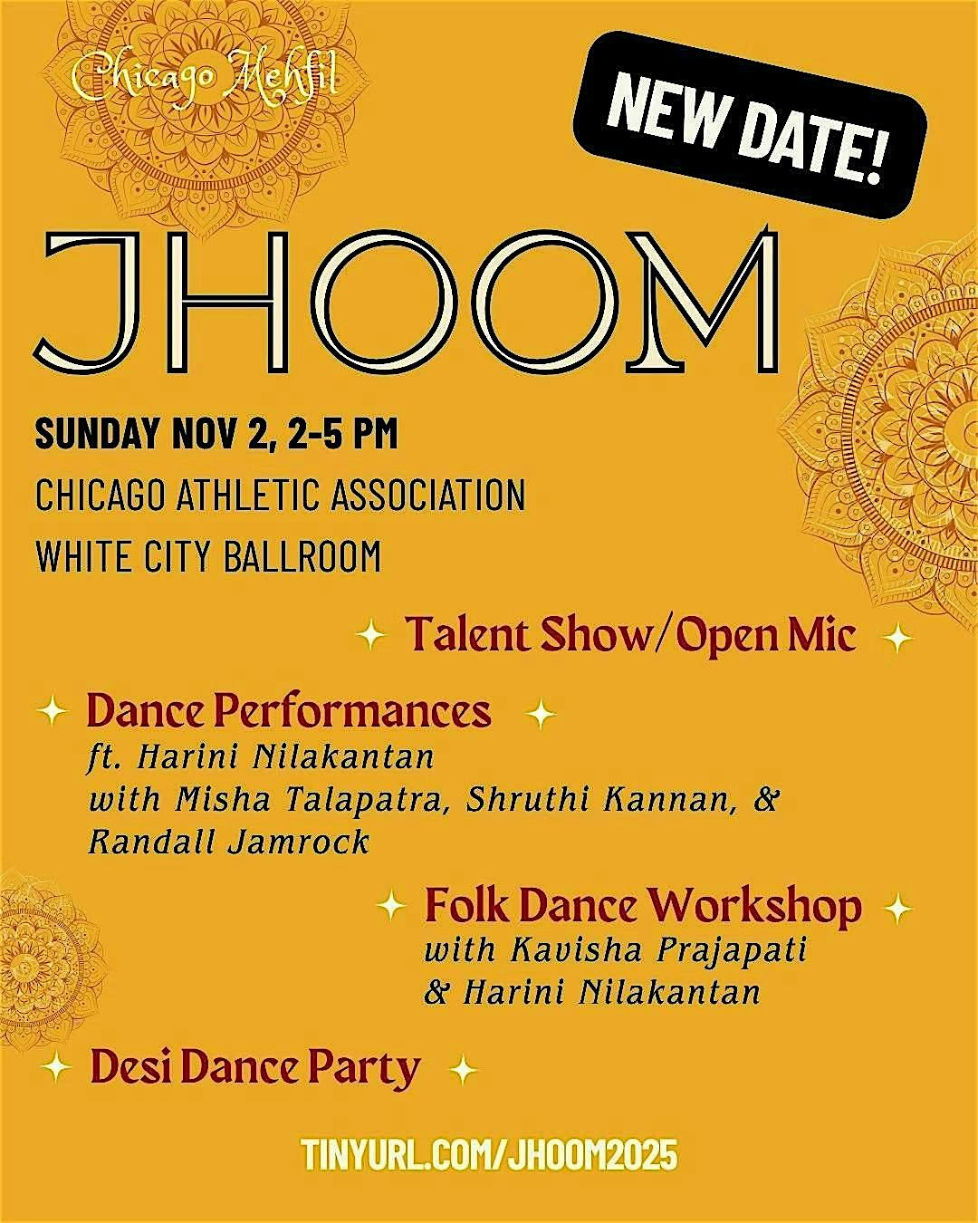 [NEW DATE!] JHOOM: A Joyful Movement Mehfil ft. Harini Nilakantan