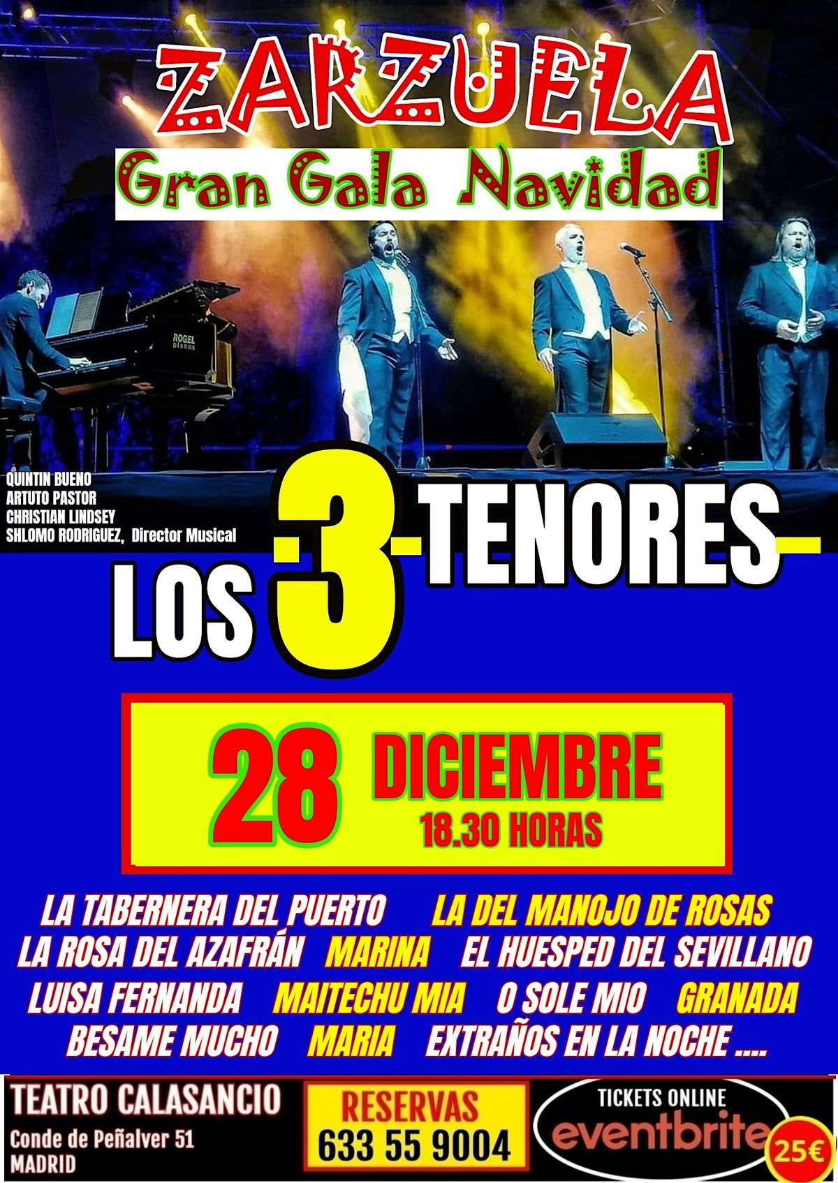 LOS 3 TENORES. GALA NAVIDAD. MADRID