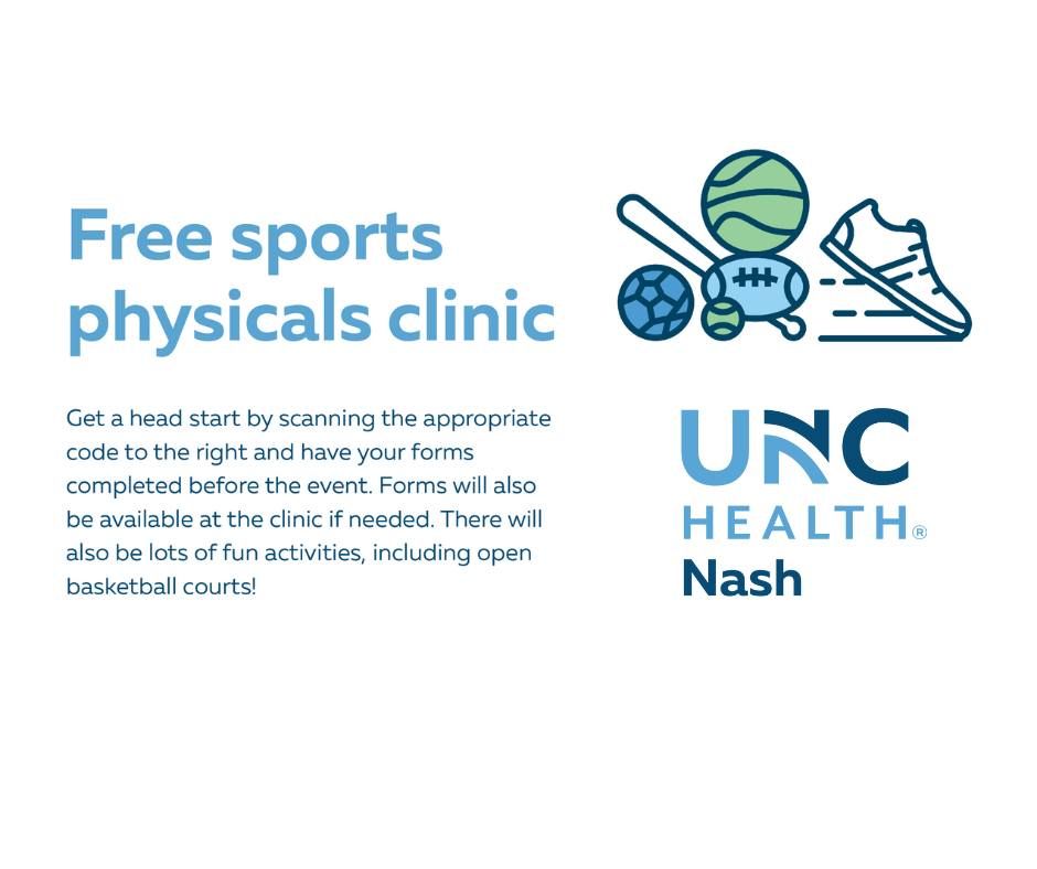 Free Sports Physicals Clinic, Hosted by UNC Health Nash