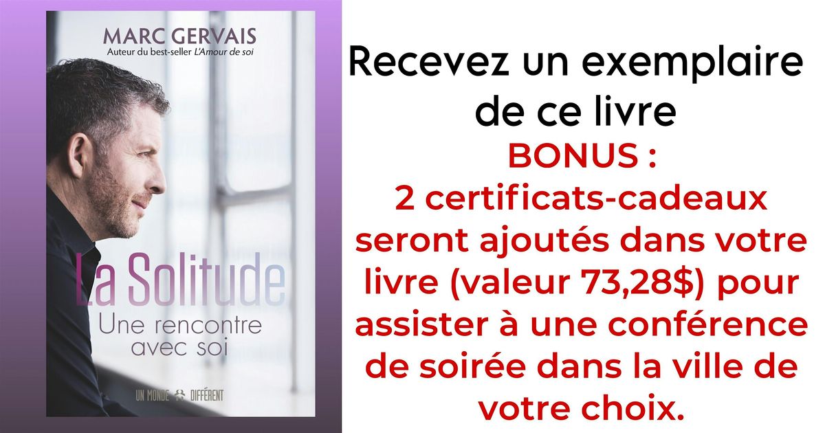 La Solitude - Recevez ce livre par la poste + 2 billets gratuits