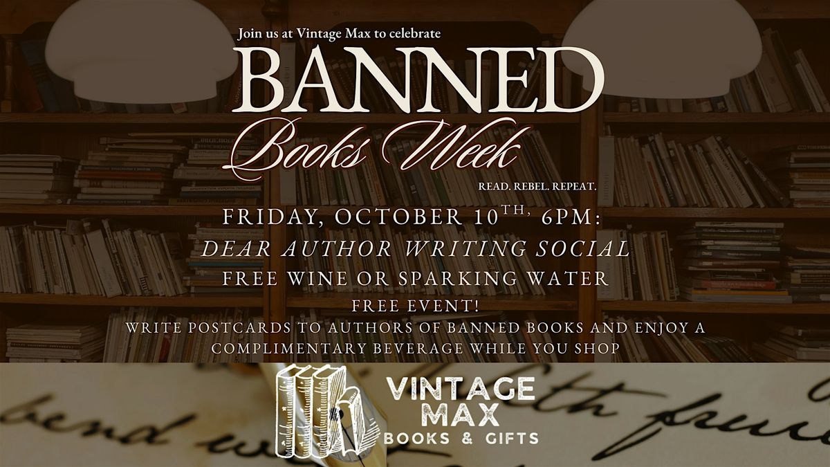 FREE EVENT: Dear Banned Books Author + Free beverage while you shop!