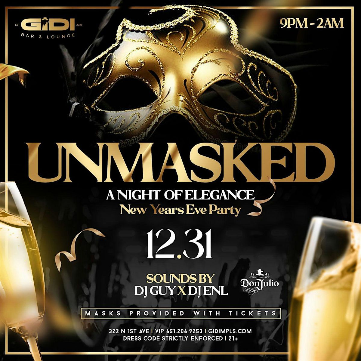 Unmasked -  NYE Party! Afrobeats x Hip Hop x Dancehall x RnB