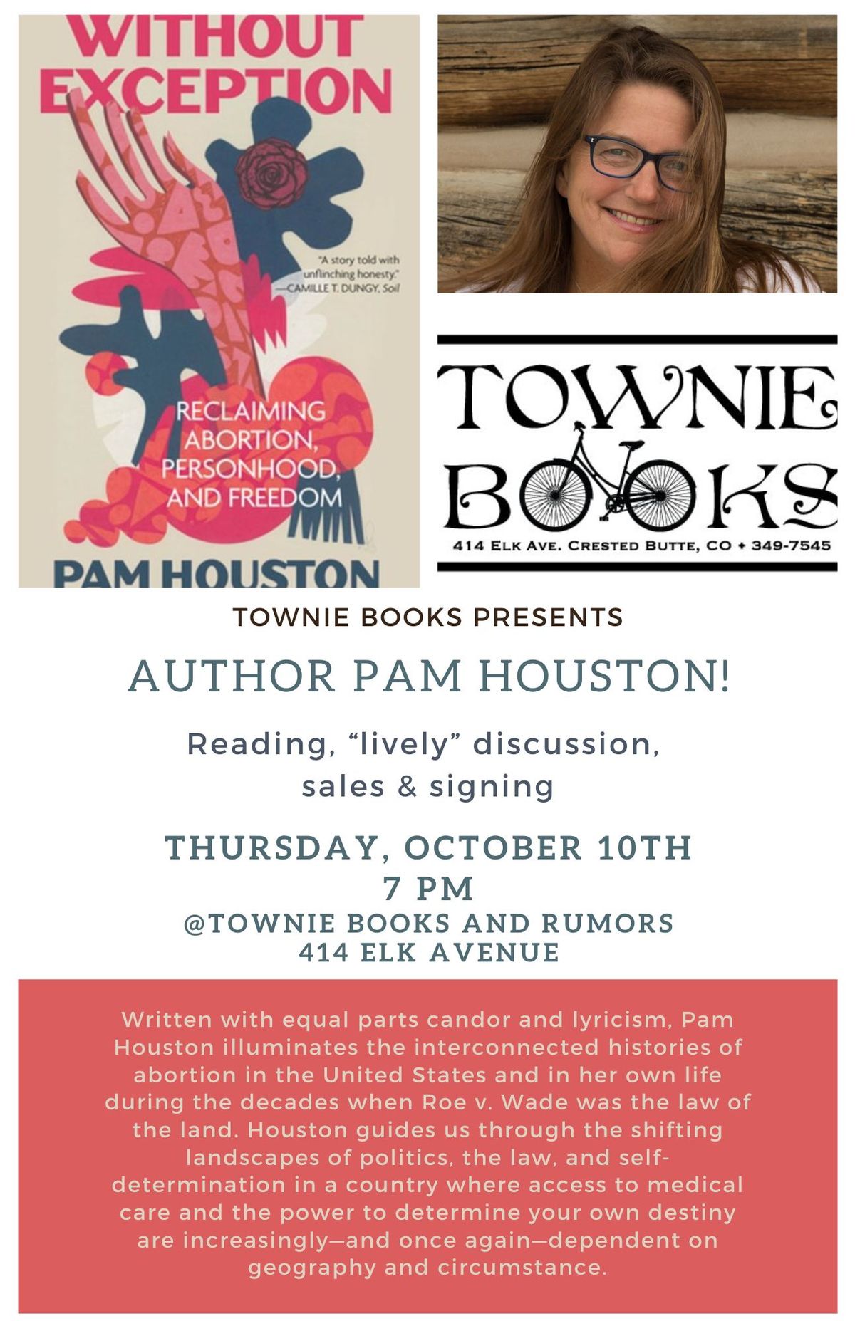 Author Pam Houston! 