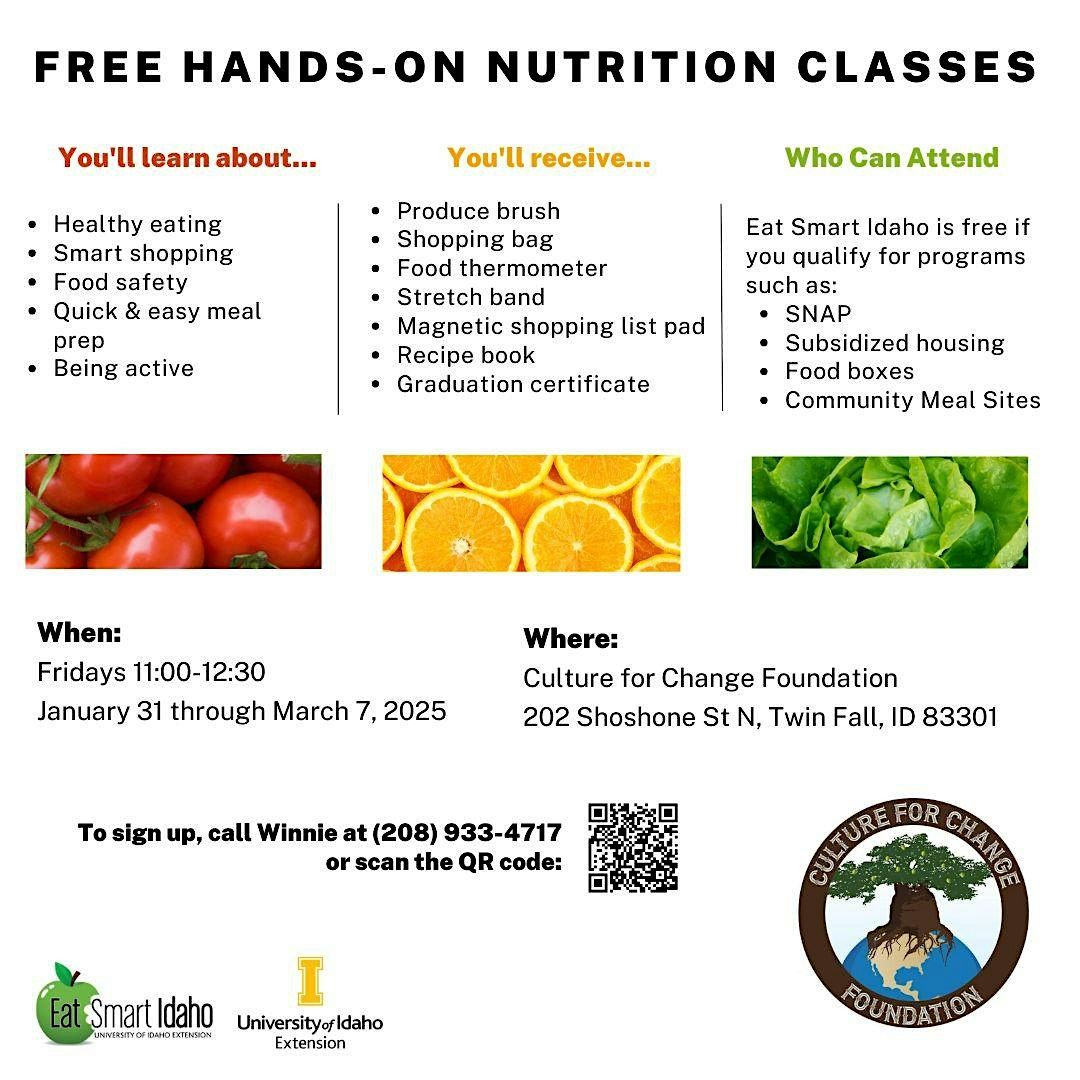 Free Hands-On Nutrition Classes | Eat Smart Idaho & Culture For Change