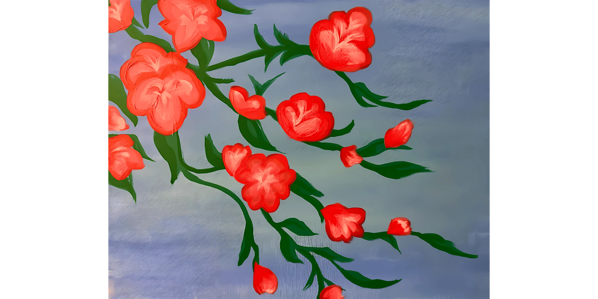 Hot Pink Flowers - Paint and Sip in Orlando | Classpop!\u2122