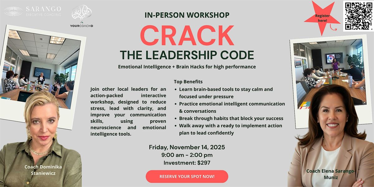 IN-PERSON WORKSHOP: Crack the Leadership Code