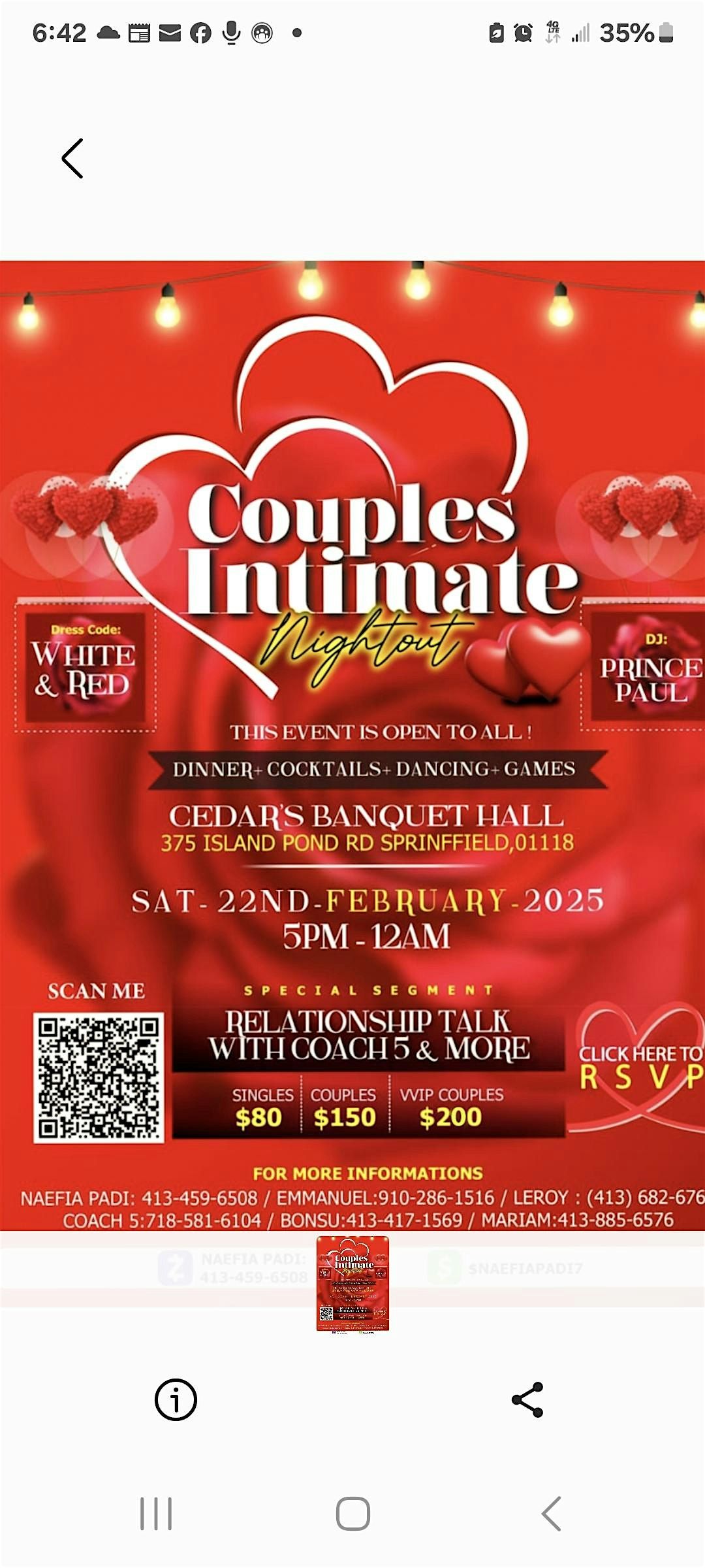 Couples Singles Intimate Niteout