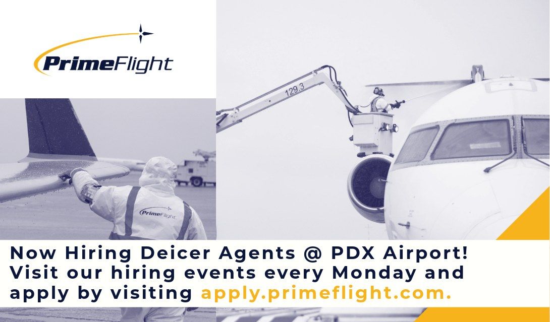 Hiring Events EVERY MONDAY in Portland for PDX Airport! COMPETITIVE BENIFITS, 401K AND MORE!