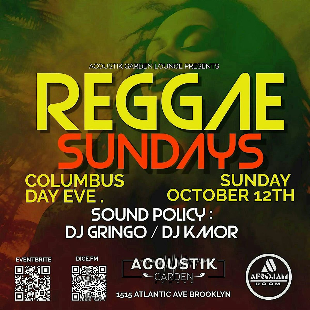 REGGAE SUNDAYS: COLUMBUS DAY  EVE