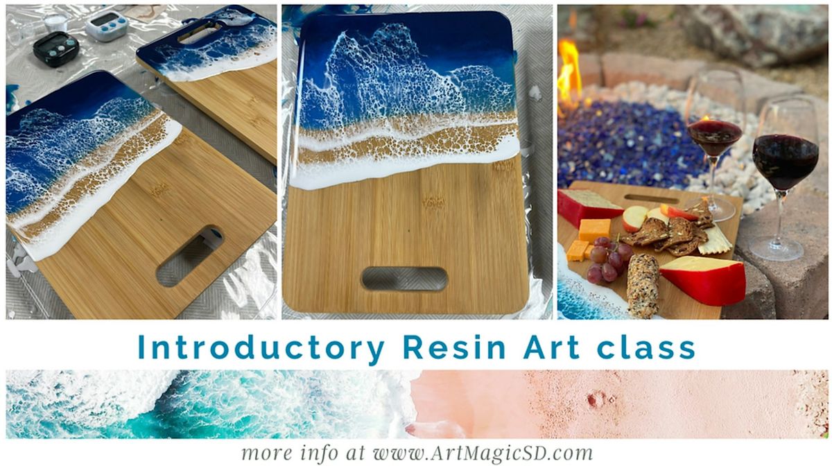 Epoxy Resin Art: introductory class - Ocean Cheese Board | San Diego