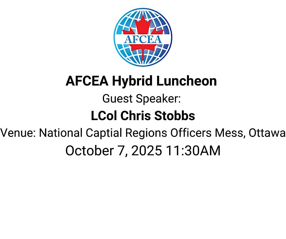 AFCEA October Hybrid LUNCHEON: LCol Chris Stobbs