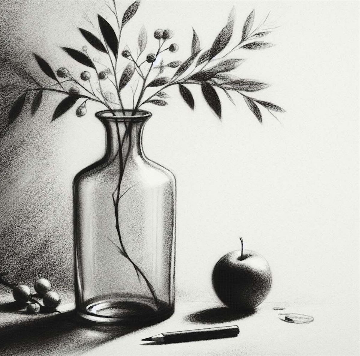 Workshop | Reflective Realities: Glass & Metal Still Life in Charcoal