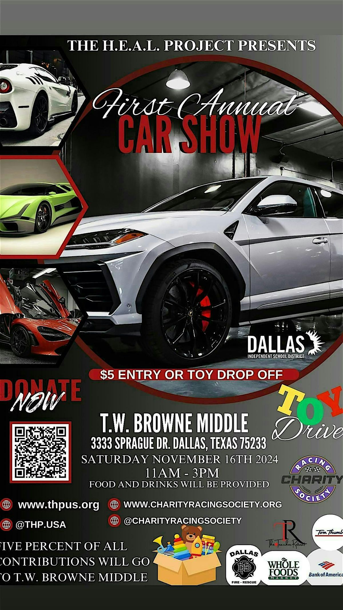 DALLAS  EXOTIC CAR SHOW & TOY DRIVE