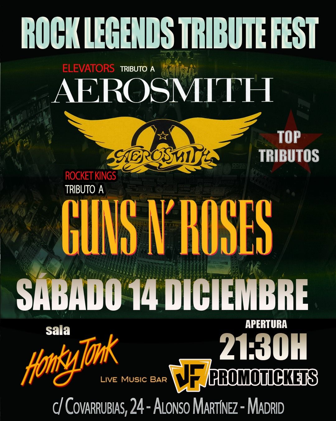 ROCK LEGENDS TRIBUTE FEST en Madrid - Guns N' Roses + Aerosmith 