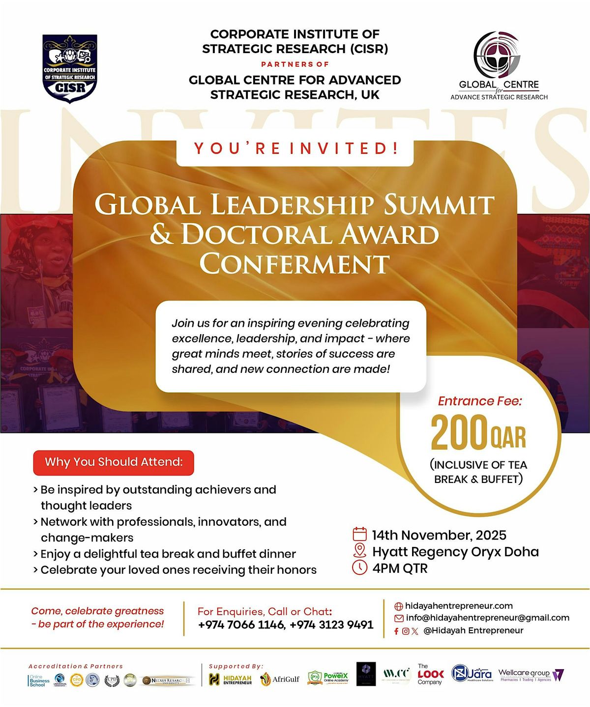 GLOBAL LEADERSHIP SUMMIT & DOCTORAL AWARD CONFERMENT