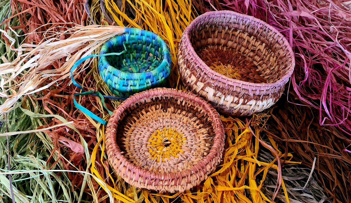 Weave a basket from hand dyed natural fibres