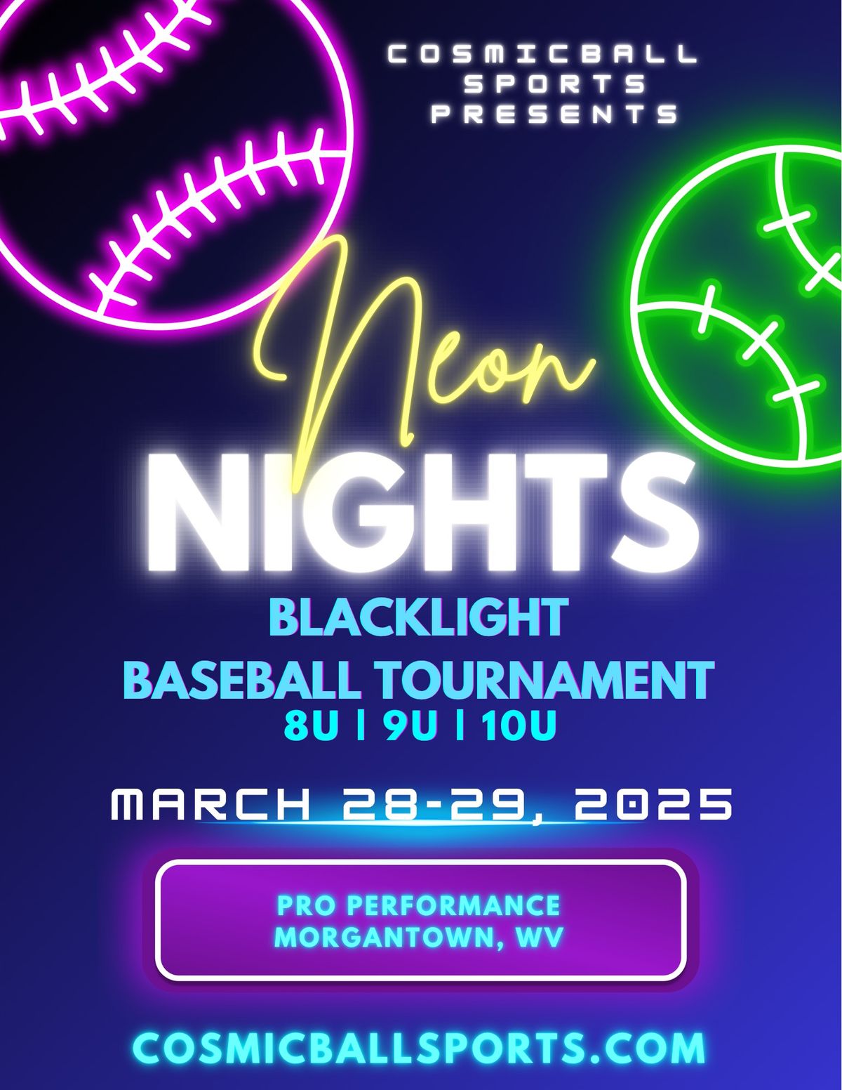 Neon Nights Blacklight Baseball Tournament 