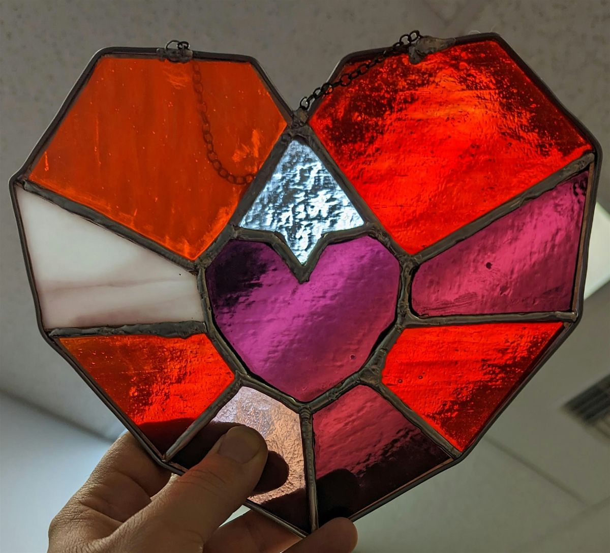 Couples Stained Glass Heart