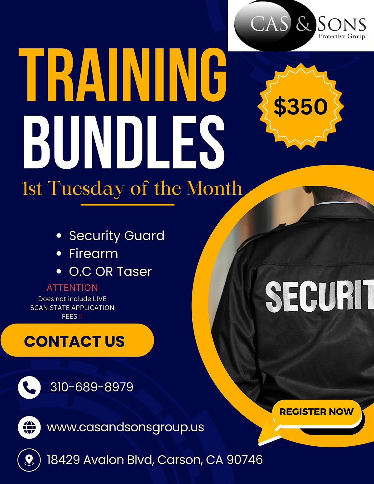 2nd Tuesday Of The Month-BSIS Security Guard, Firearms, OC or Taser