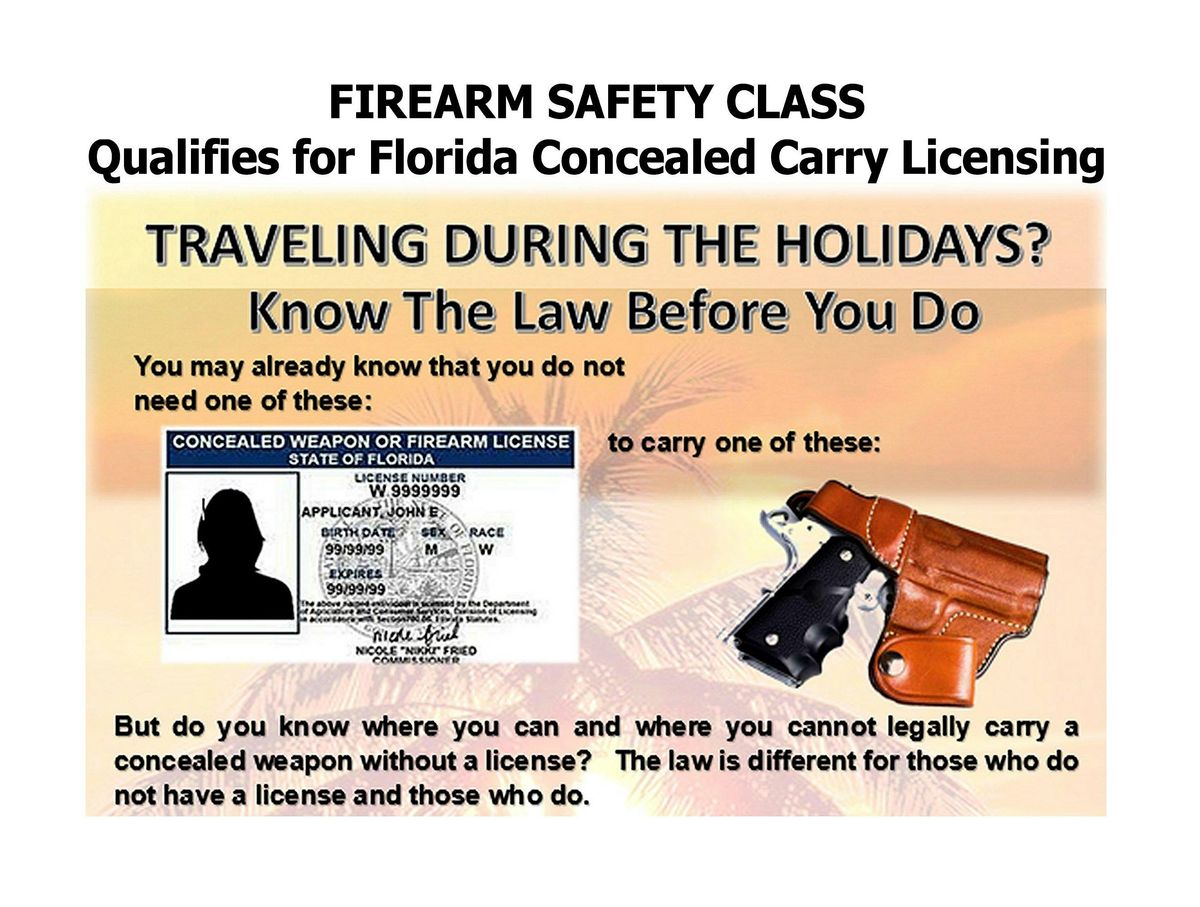 Gun Safety and Florida Concealed Carry License  Qualification Class