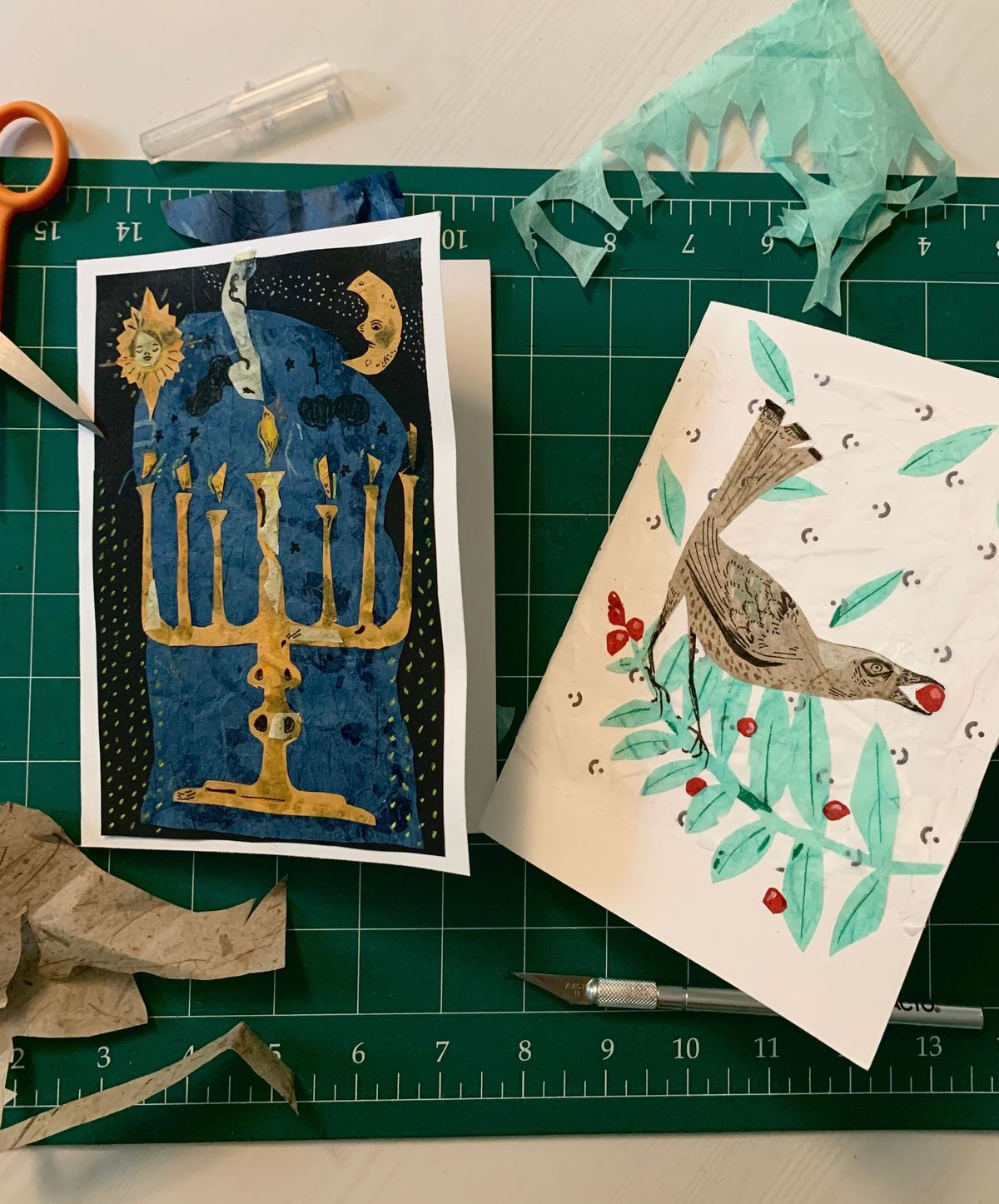 Paper Collage Holiday Cards