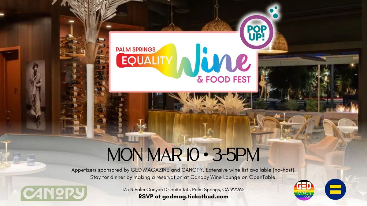 HRC & Equality Wine Fest POP-UP MIXER at Canopy Wine Lounge