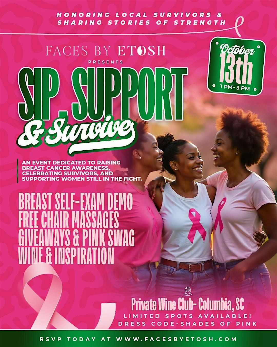 Sip, Support & Survive Breast Cancer Event