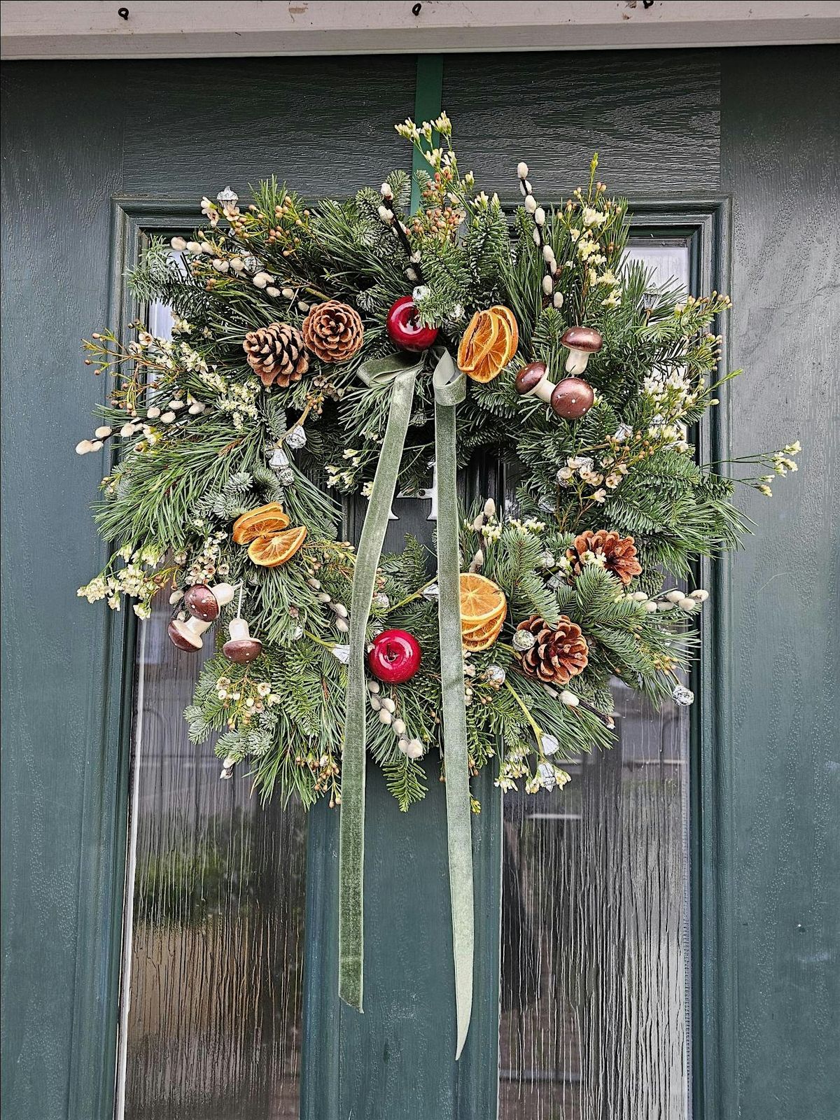 Christmas Wreath Making Workshop Little Hermitage Higham 27th November 2024