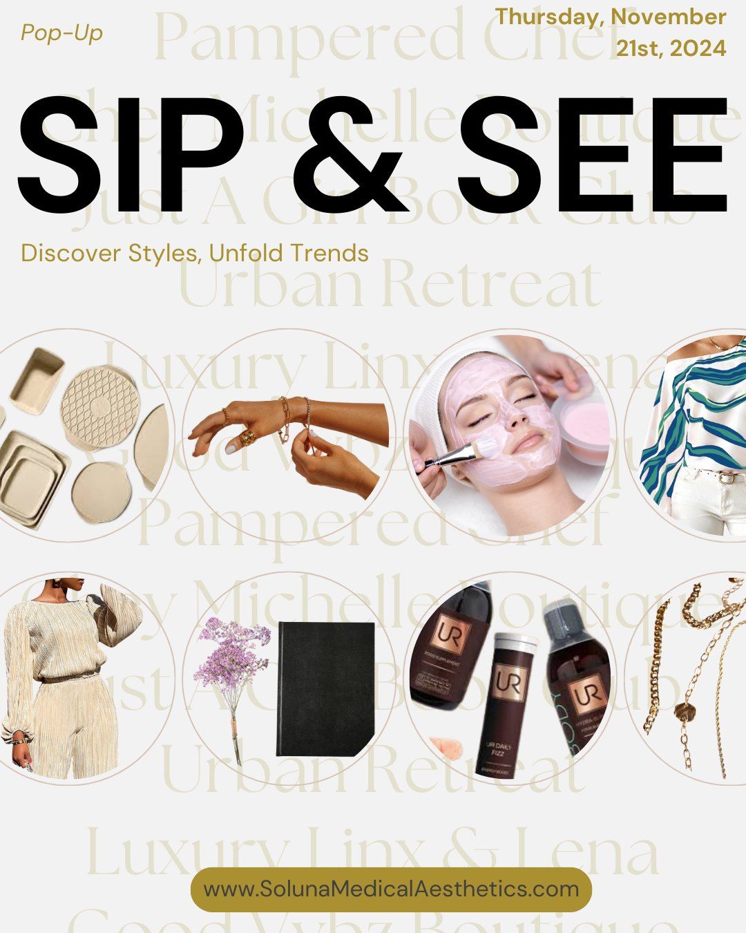 Sip & See Pop Up Treatments & Shopping