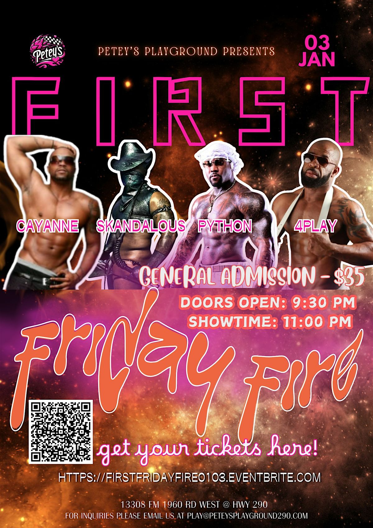 First Friday Fire All Male Revue - January 3 2025