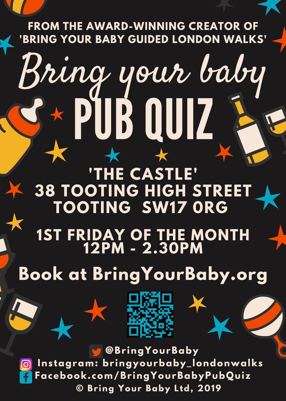 BRING YOUR BABY PUB QUIZ @ The Castle, TOOTING, near COLLIERS WOOD, WIMBLEDON, MITCHAM, MORDEN