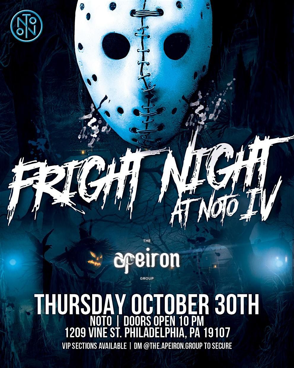 Fright Night 2025: Halloween Party @ Noto Philly October 30 18+ Event