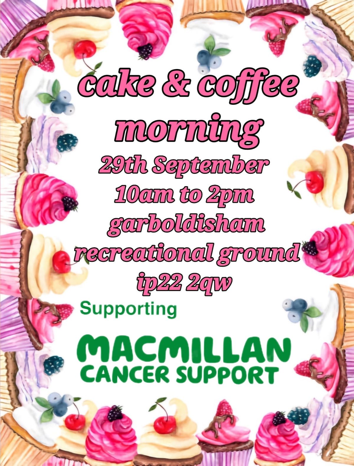 macmillan cake and coffee morning 