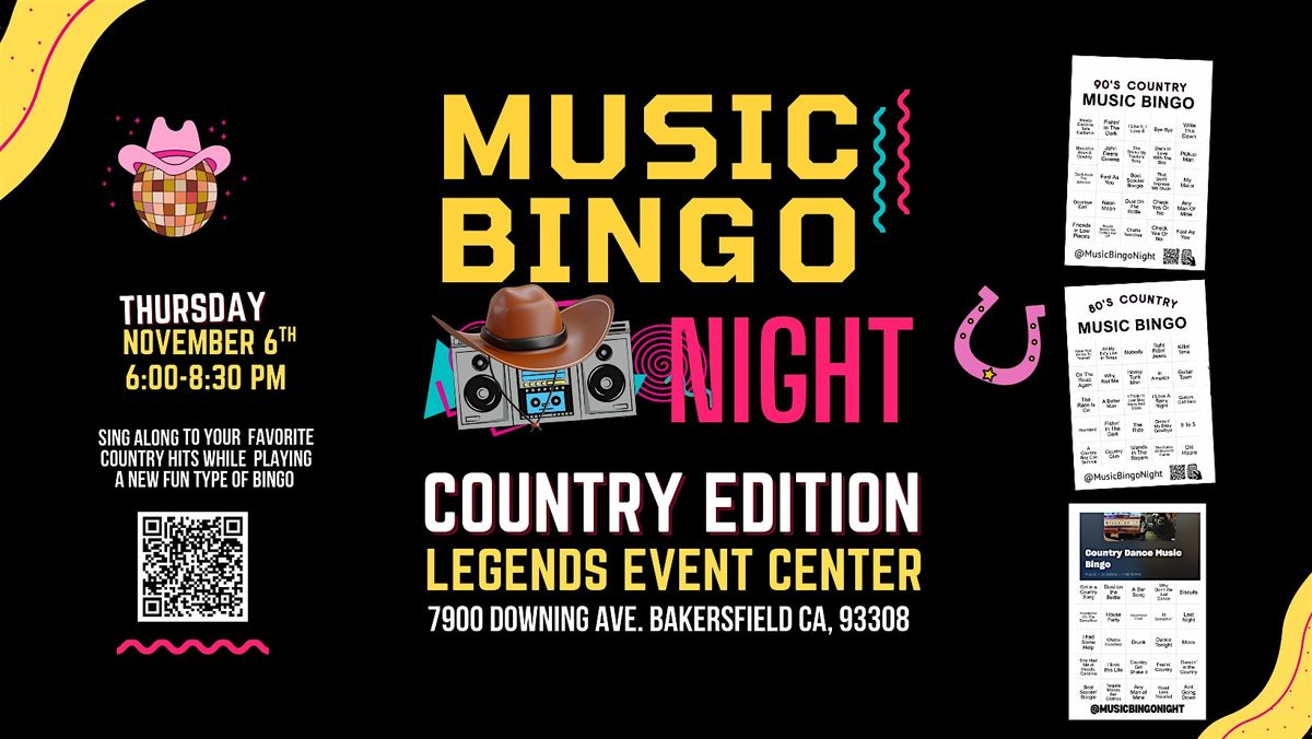 Country Music Bingo Night @ Legends Event Center Bakersfield