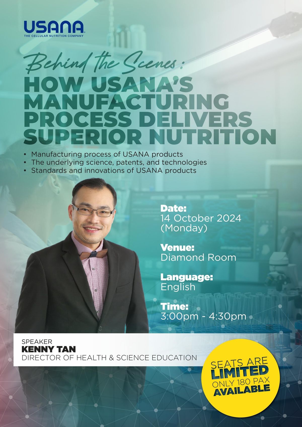 \u3010Behind the Scenes: How USANA\u2019s Manufacturing Process Delivers Superior Nutrition\u3011Kenny Tan